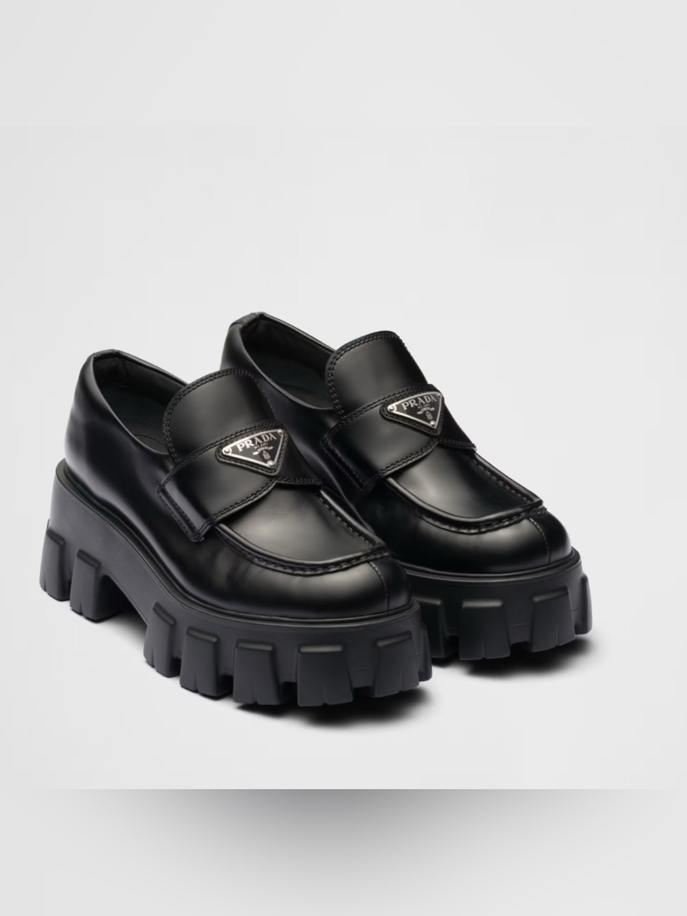 Prada leather Monolith loafers - 39